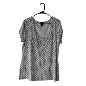 Ann Taylor XL Women's V‎ Neck Ruched Tunic Top